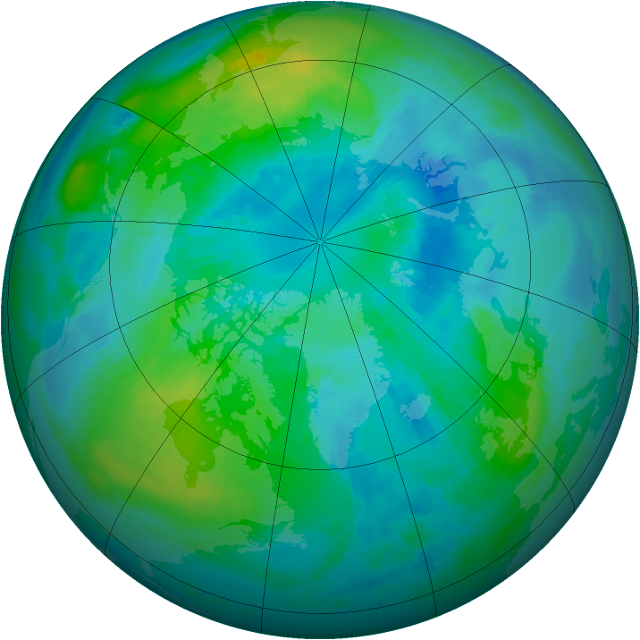 Arctic ozone map for 03 October 1999